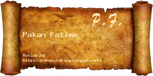 Pakan Fatime névjegykártya